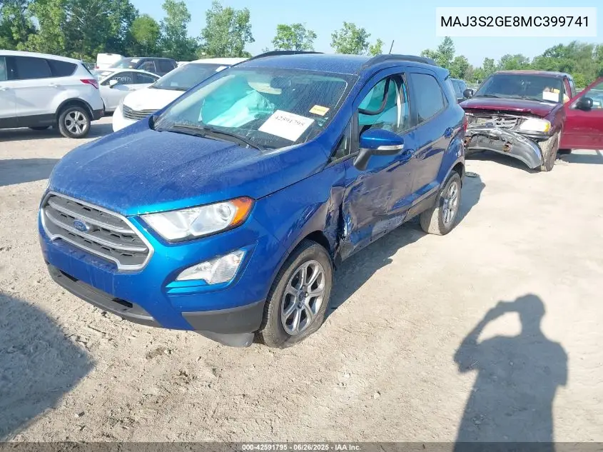 2021 Ford Ecosport Se VIN: MAJ3S2GE8MC399741 Lot: 42591795