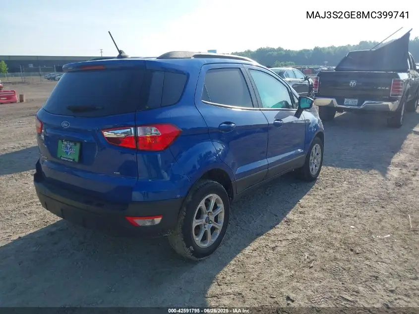 2021 Ford Ecosport Se VIN: MAJ3S2GE8MC399741 Lot: 42591795