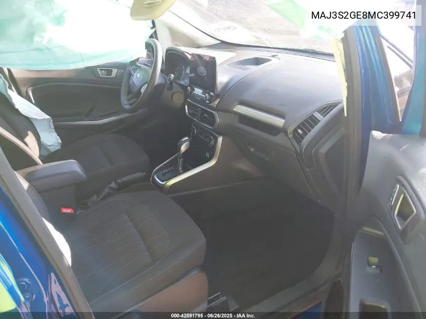 2021 Ford Ecosport Se VIN: MAJ3S2GE8MC399741 Lot: 42591795