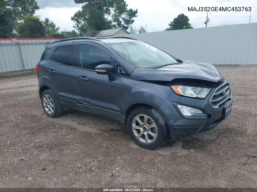 2021 Ford Ecosport Se VIN: MAJ3S2GE4MC453763 Lot: 42605906