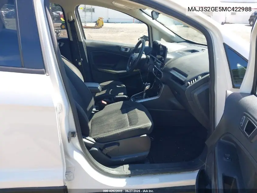2021 Ford Ecosport Se VIN: MAJ3S2GE5MC422988 Lot: 42622889