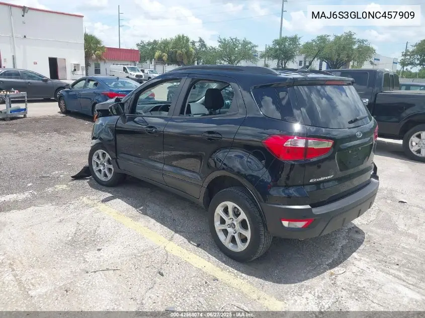 2022 Ford Ecosport Se VIN: MAJ6S3GL0NC457909 Lot: 42568074