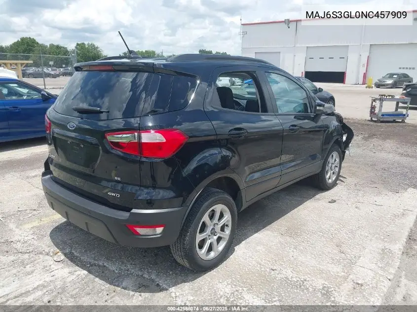 2022 Ford Ecosport Se VIN: MAJ6S3GL0NC457909 Lot: 42568074