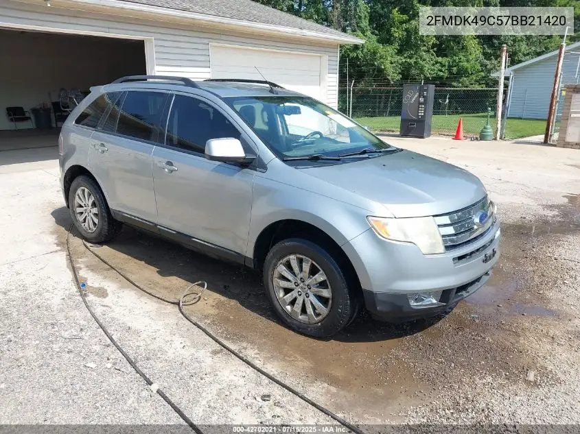 2007 Ford Edge Sel Plus VIN: 2FMDK49C57BB21420 Lot: 42702021