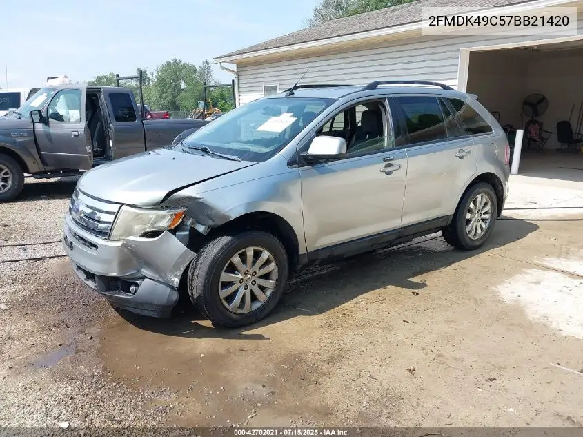 2007 Ford Edge Sel Plus VIN: 2FMDK49C57BB21420 Lot: 42702021