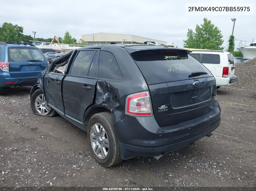 2007 Ford Edge Sel Plus VIN: 2FMDK49C07BB55975 Lot: 42705156