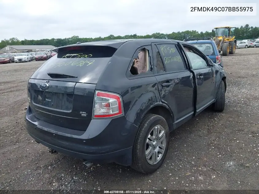 2007 Ford Edge Sel Plus VIN: 2FMDK49C07BB55975 Lot: 42705156