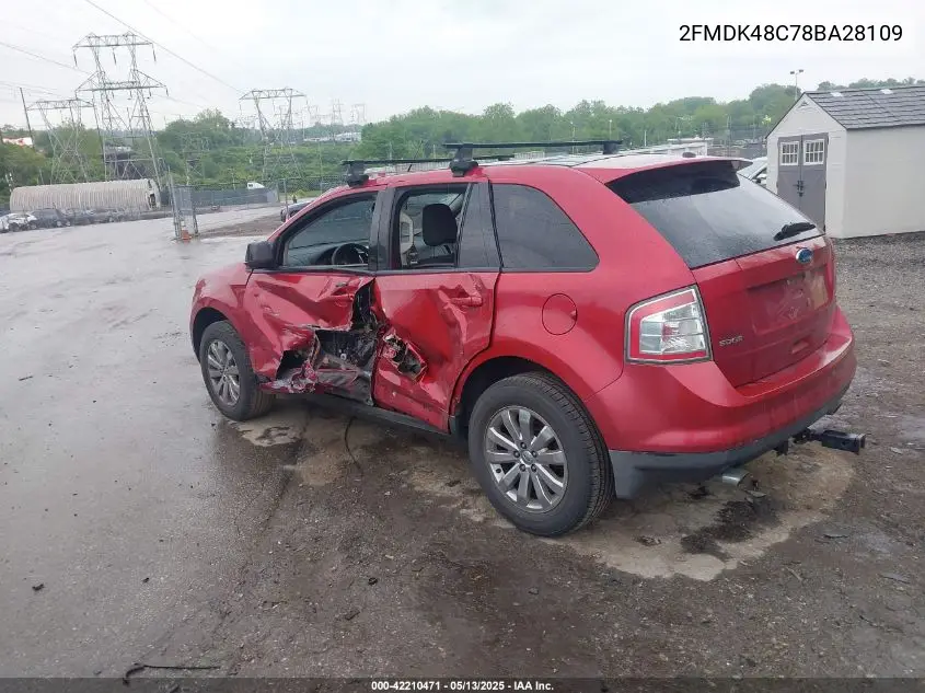2008 Ford Edge Sel VIN: 2FMDK48C78BA28109 Lot: 42210471