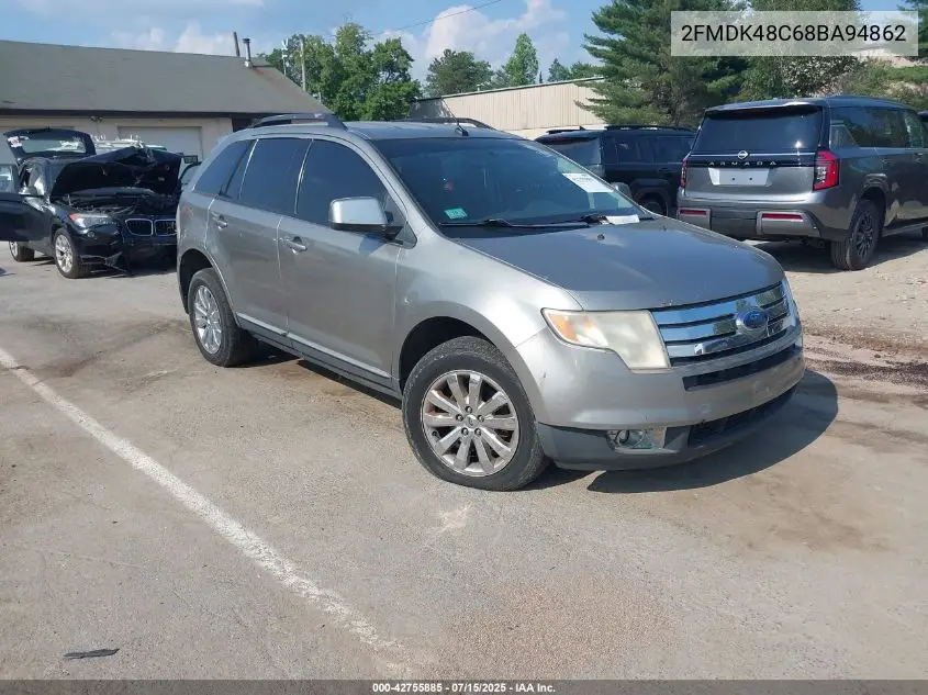2008 Ford Edge Sel VIN: 2FMDK48C68BA94862 Lot: 42755885