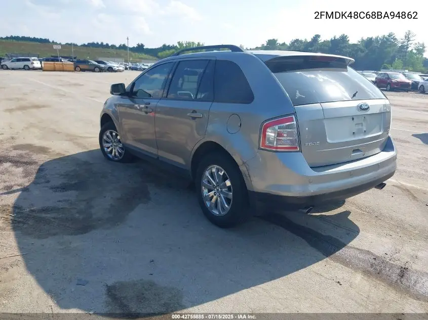 2008 Ford Edge Sel VIN: 2FMDK48C68BA94862 Lot: 42755885