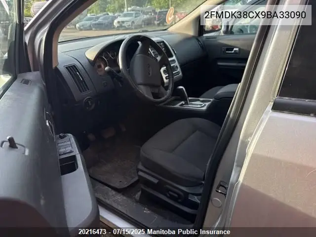 2009 Ford Edge Sel VIN: 2FMDK38CX9BA33090 Lot: 20216473