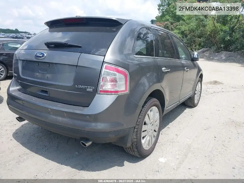 2010 Ford Edge Limited VIN: 2FMDK4KC0ABA13398 Lot: 42604076