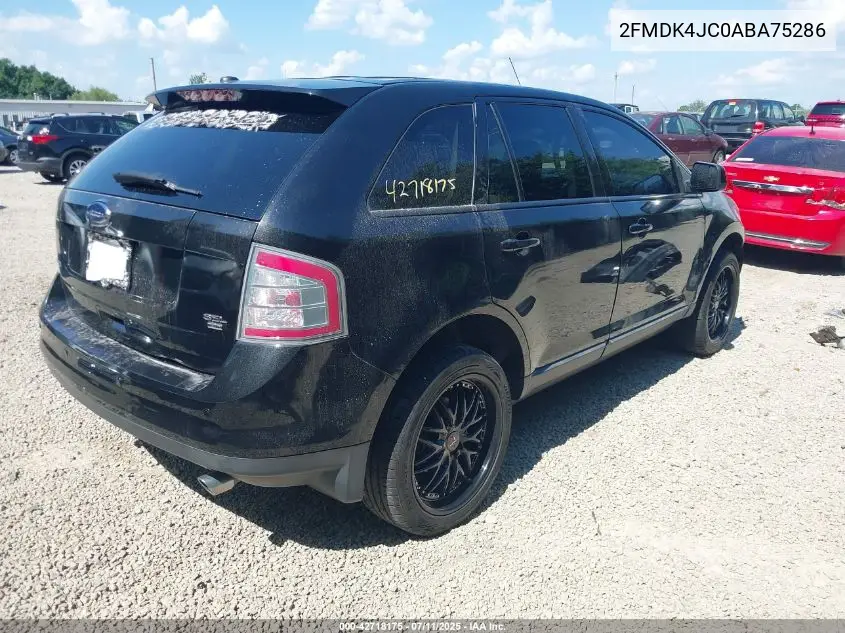 2010 Ford Edge Sel VIN: 2FMDK4JC0ABA75286 Lot: 42718175