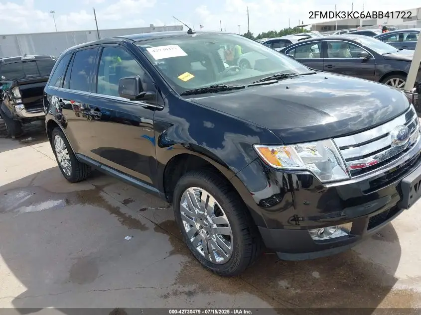 2010 Ford Edge Limited VIN: 2FMDK3KC6ABB41722 Lot: 42730479