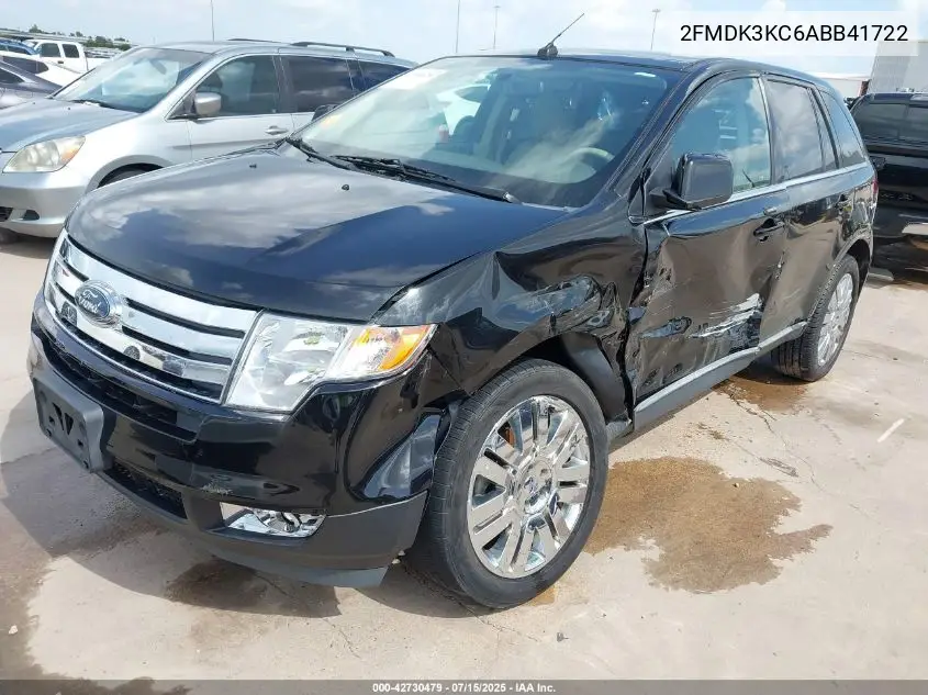 2010 Ford Edge Limited VIN: 2FMDK3KC6ABB41722 Lot: 42730479