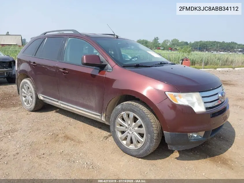 2010 Ford Edge Sel VIN: 2FMDK3JC8ABB34112 Lot: 42733319