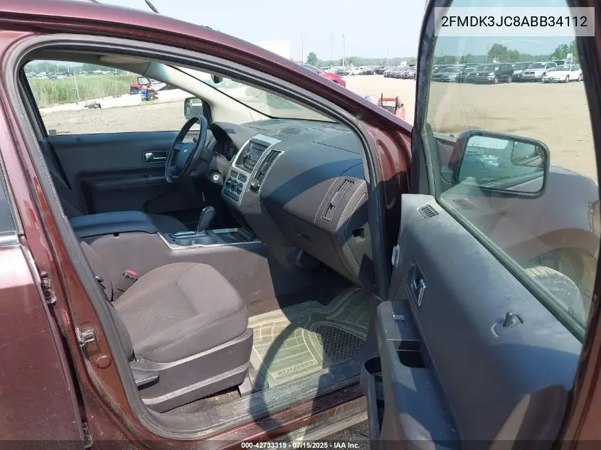 2010 Ford Edge Sel VIN: 2FMDK3JC8ABB34112 Lot: 42733319