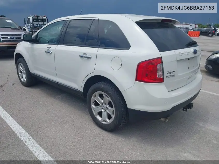 2011 Ford Edge Sel VIN: 2FMDK4JC6BBA27163 Lot: 42604121