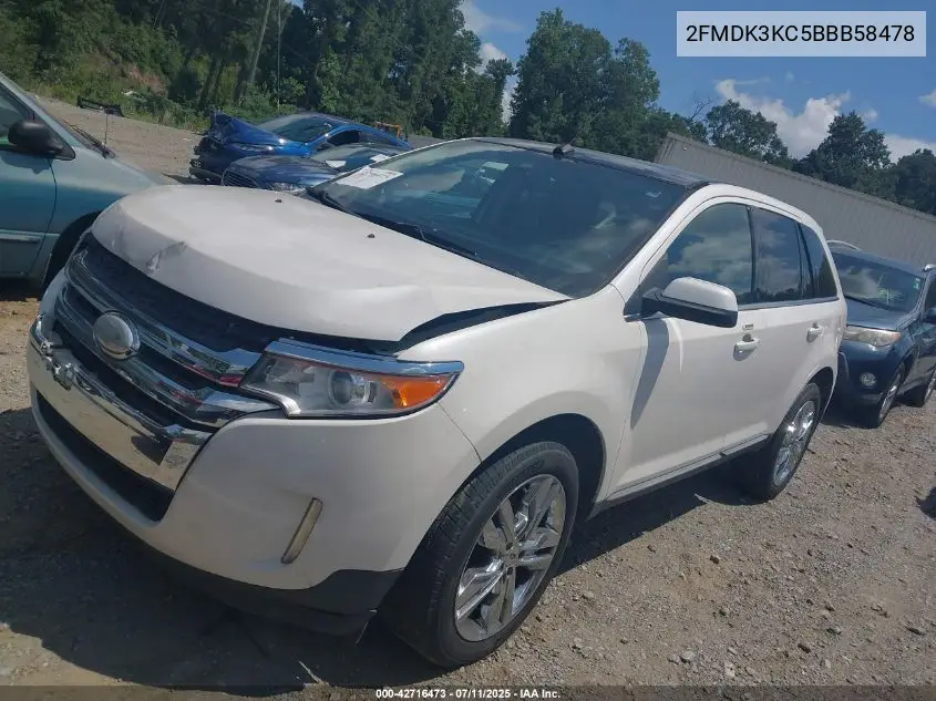 2011 Ford Edge Limited VIN: 2FMDK3KC5BBB58478 Lot: 42716473
