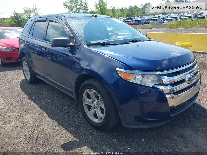 2012 Ford Edge Se VIN: 2FMDK3G99CBA25690 Lot: 42698965