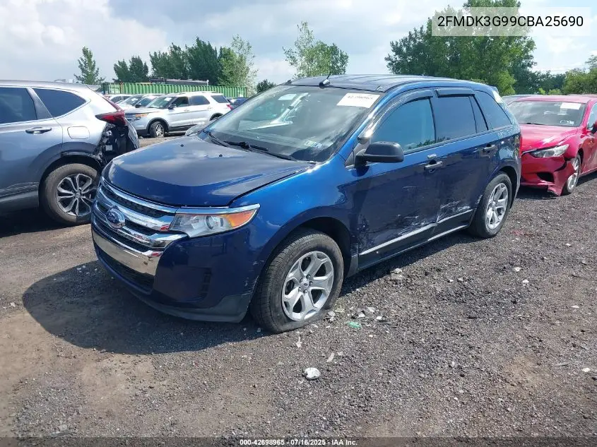 2012 Ford Edge Se VIN: 2FMDK3G99CBA25690 Lot: 42698965