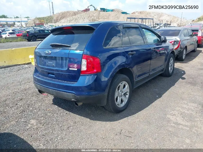 2012 Ford Edge Se VIN: 2FMDK3G99CBA25690 Lot: 42698965