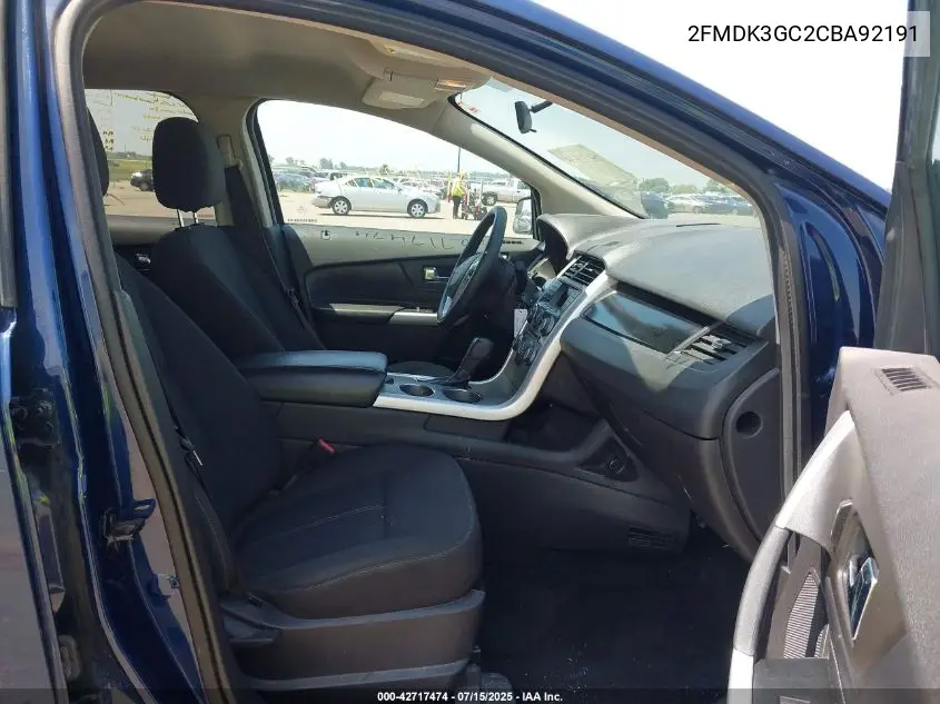 2012 Ford Edge Se VIN: 2FMDK3GC2CBA92191 Lot: 42717474