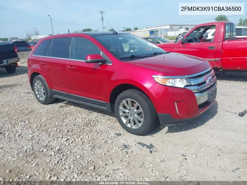 2012 Ford Edge Limited VIN: 2FMDK3K91CBA36500 Lot: 42742696
