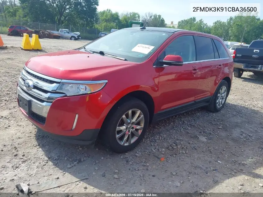2012 Ford Edge Limited VIN: 2FMDK3K91CBA36500 Lot: 42742696