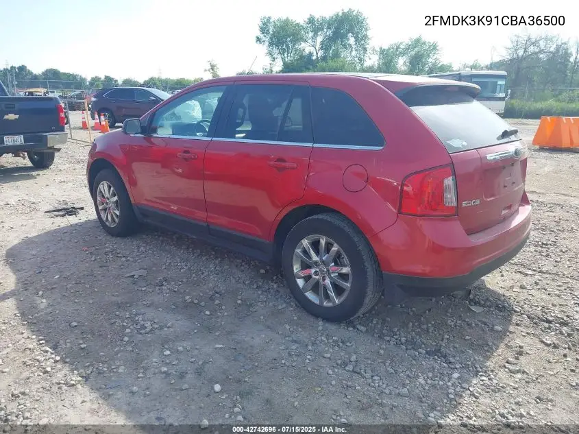 2012 Ford Edge Limited VIN: 2FMDK3K91CBA36500 Lot: 42742696
