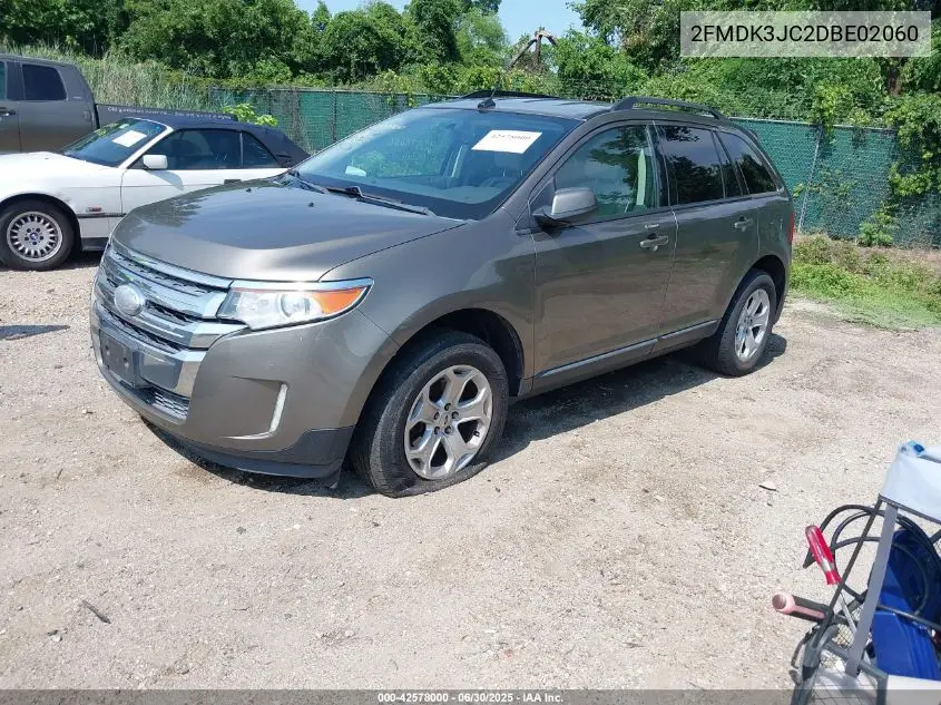 2013 Ford Edge Sel VIN: 2FMDK3JC2DBE02060 Lot: 42578000