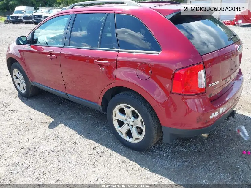 2013 Ford Edge Sel VIN: 2FMDK3JC6DBA30481 Lot: 42694476
