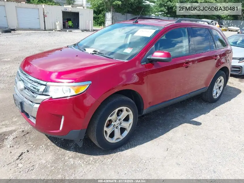 2013 Ford Edge Sel VIN: 2FMDK3JC6DBA30481 Lot: 42694476