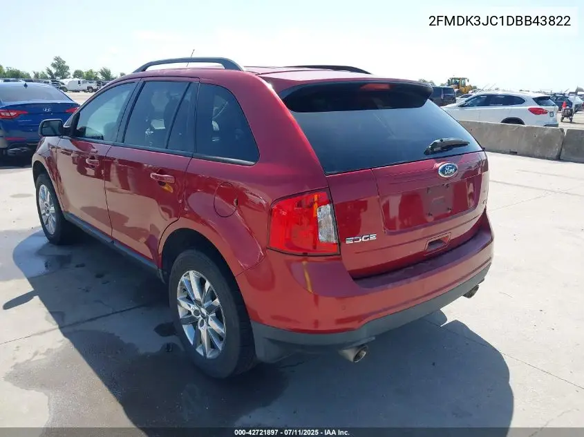 2013 Ford Edge Sel VIN: 2FMDK3JC1DBB43822 Lot: 42721897