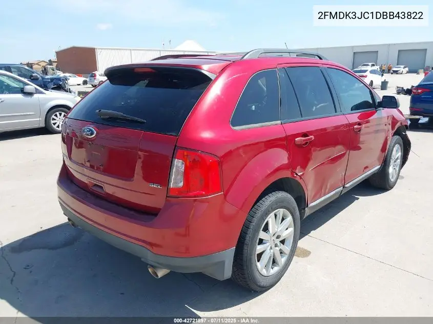 2013 Ford Edge Sel VIN: 2FMDK3JC1DBB43822 Lot: 42721897