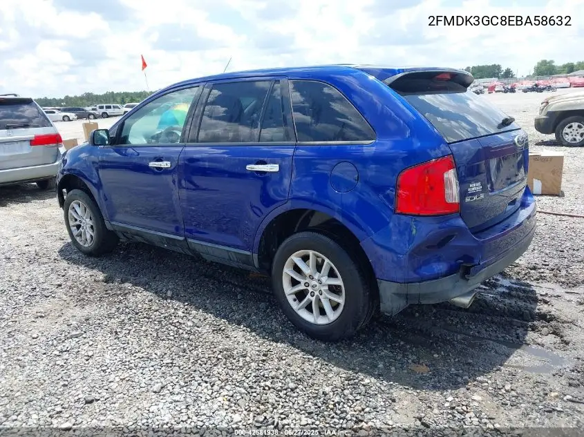 2014 Ford Edge Se VIN: 2FMDK3GC8EBA58632 Lot: 42581938