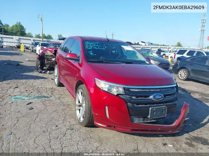 2014 Ford Edge Sport VIN: 2FMDK3AK0EBA29609 Lot: 42622949