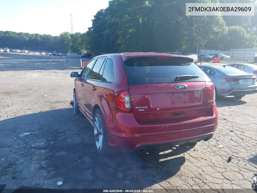 2014 Ford Edge Sport VIN: 2FMDK3AK0EBA29609 Lot: 42622949