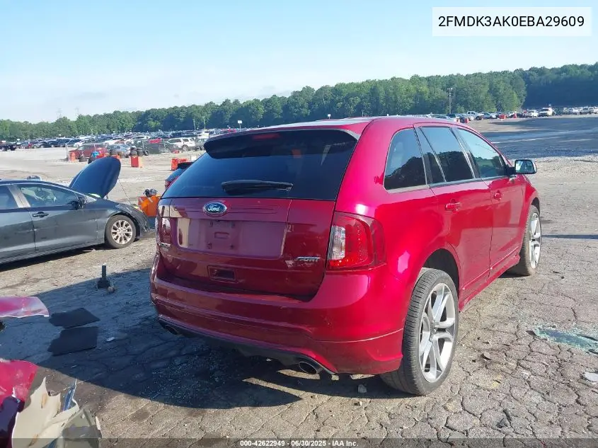 2014 Ford Edge Sport VIN: 2FMDK3AK0EBA29609 Lot: 42622949