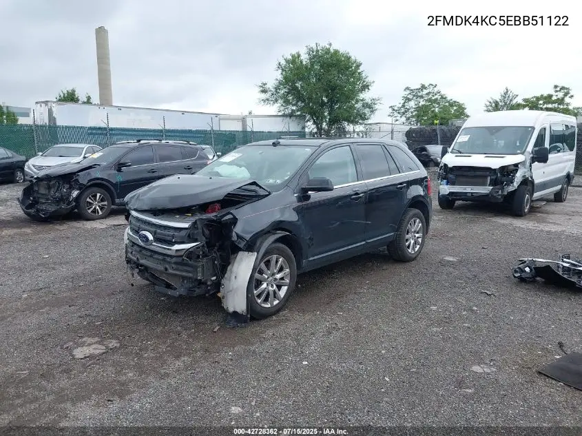2014 Ford Edge Limited VIN: 2FMDK4KC5EBB51122 Lot: 42728362