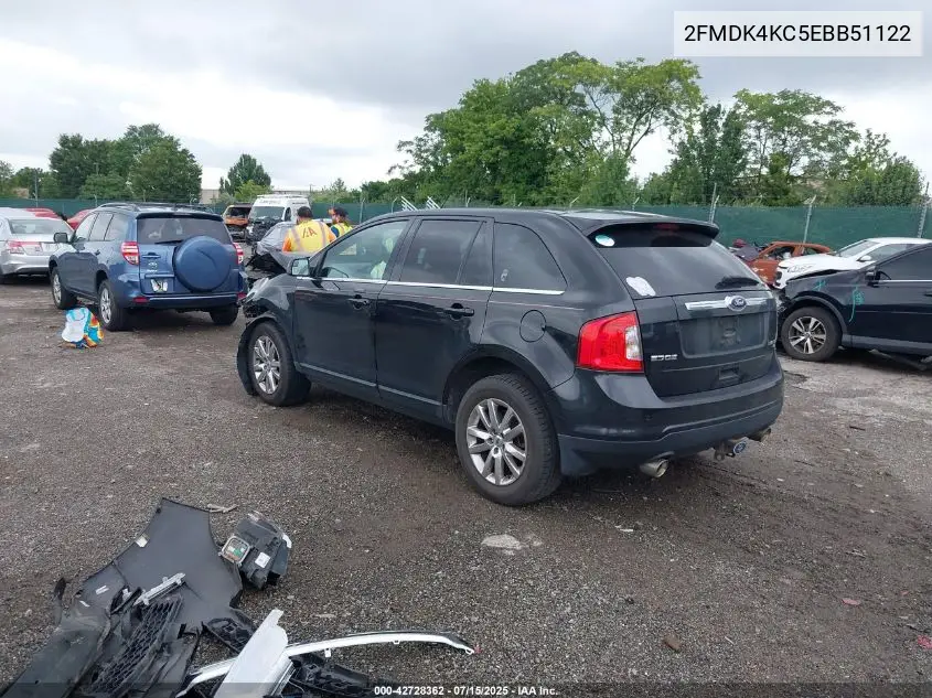 2014 Ford Edge Limited VIN: 2FMDK4KC5EBB51122 Lot: 42728362