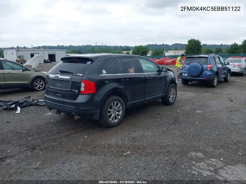 2014 Ford Edge Limited VIN: 2FMDK4KC5EBB51122 Lot: 42728362