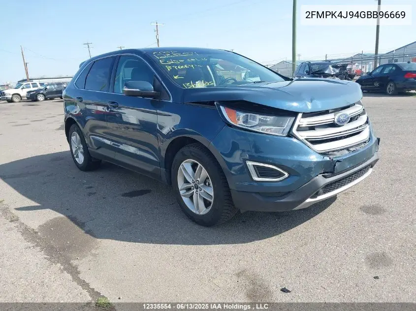 2016 Ford Edge Sel VIN: 2FMPK4J94GBB96669 Lot: 12335554