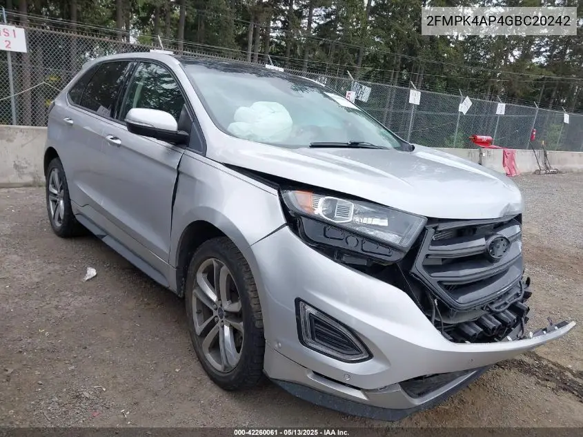 2016 Ford Edge Sport VIN: 2FMPK4AP4GBC20242 Lot: 42260061
