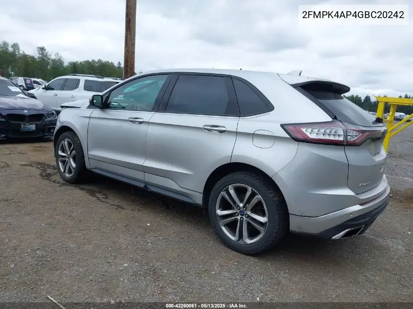 2016 Ford Edge Sport VIN: 2FMPK4AP4GBC20242 Lot: 42260061