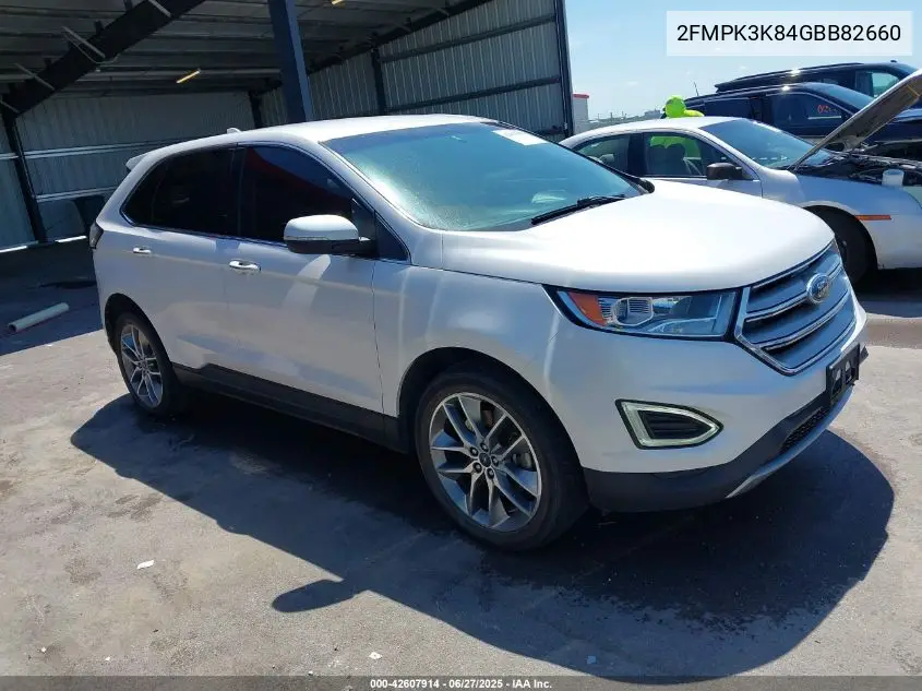 2016 Ford Edge Titanium VIN: 2FMPK3K84GBB82660 Lot: 42607914