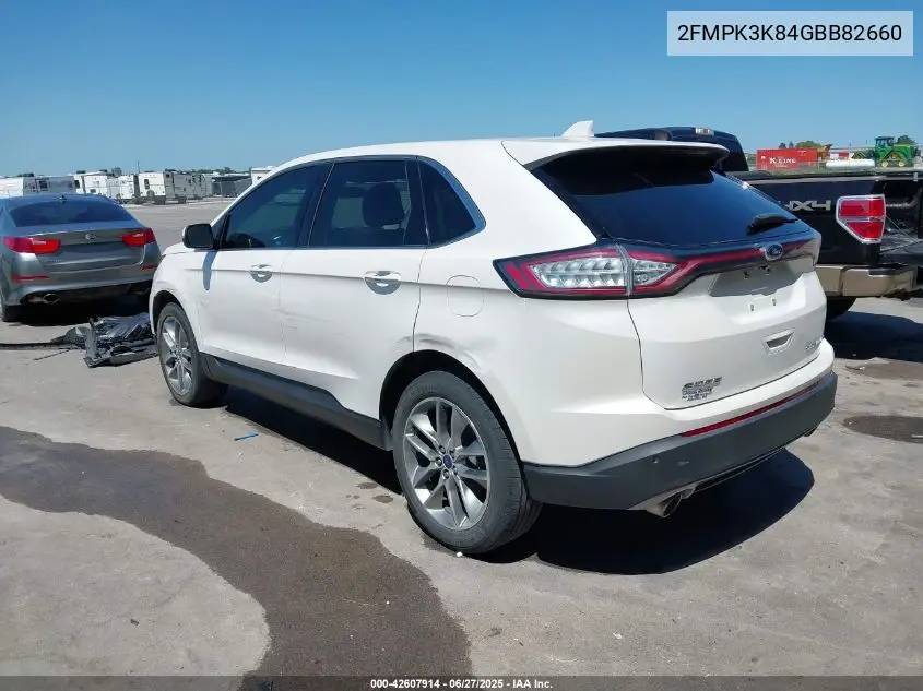 2016 Ford Edge Titanium VIN: 2FMPK3K84GBB82660 Lot: 42607914