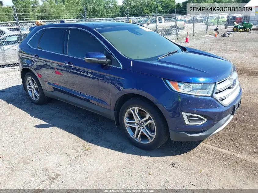 2016 Ford Edge Titanium VIN: 2FMPK4K93GBB53889 Lot: 42622036