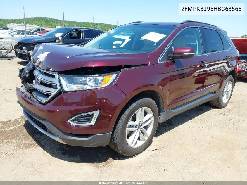 2017 Ford Edge Sel VIN: 2FMPK3J95HBC63565 Lot: 42252461