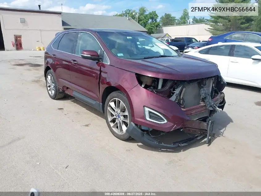 2017 Ford Edge Titanium VIN: 2FMPK4K9XHBC66644 Lot: 42606308